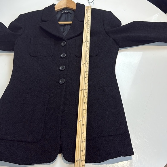 Sisley Black Button Front Boucle Blazer Size IT 42 - Picture 5 of 8